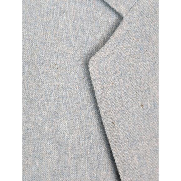 Pendleton Skirt Blazer Suit Vintage 80s Virgin Wool Career Blue Size 8 FLAWED - Picture 4 of 14